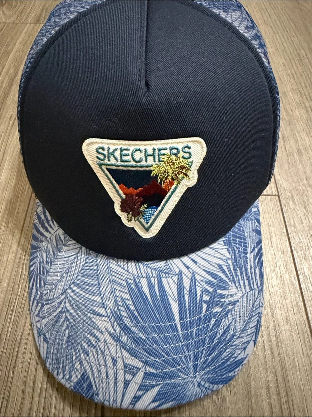 Skechers Navy & Light Blue Palm-Print Kids Trucker Hat